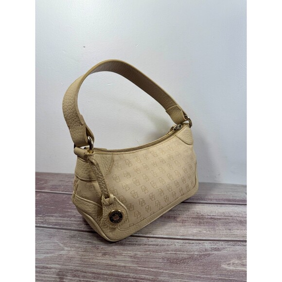 Dooney & Bourke handbag Beige Shoulder bagLeather & Signature Logo Fabric Hobo - Picture 16 of 16